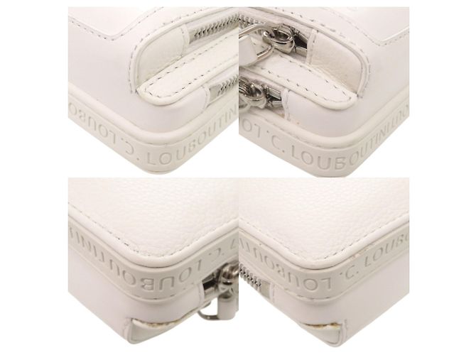 Borsa a tracolla mini in pelle Christian Louboutin LOUBIFUNK Bianco - vista 5