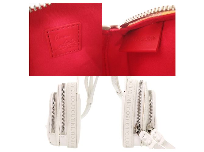 Borsa a tracolla mini in pelle Christian Louboutin LOUBIFUNK Bianco - vista 8