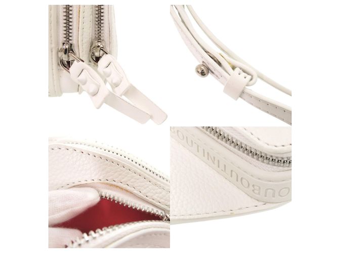 Borsa a tracolla mini in pelle Christian Louboutin LOUBIFUNK Bianco - vista 9
