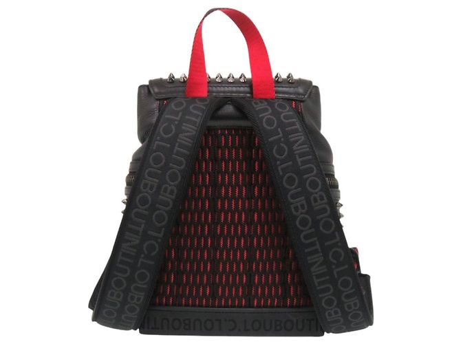 Christian Louboutin Explorer Funk Spike Stud Leder-Rucksack Schwarz - Ansicht 2