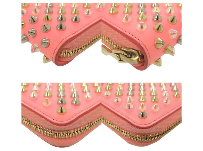 Christian Louboutin Panettone Multi-Spike Stud Leder Langbörse Pink - Ansicht 3