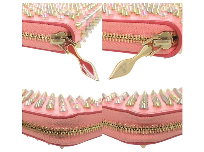Christian Louboutin Panettone Multi-Spike Stud Leder Langbörse Pink - Ansicht 7