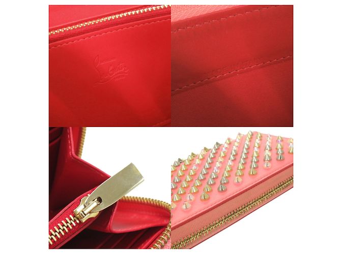Christian Louboutin Panettone Multi-Spike Stud Leder Langbörse Pink - Ansicht 8