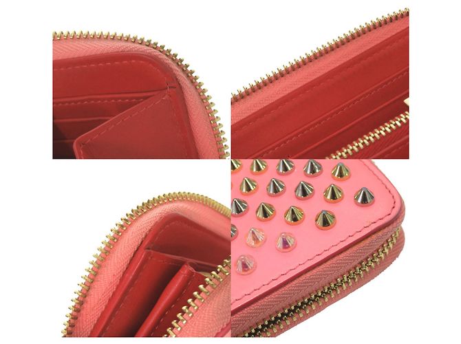Christian Louboutin Panettone Multi-Spike Stud Leder Langbörse Pink - Ansicht 9