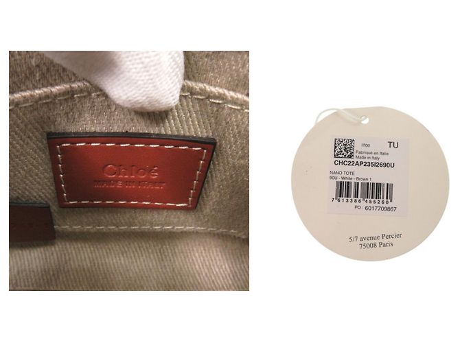 Chloé Woody Nano Tote Marrone Beige - vista 9