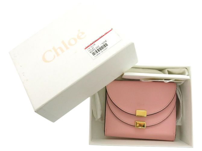Portafoglio Mini Georgia in pelle di vitello Chloé Rosa - vista 2