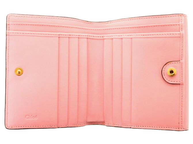 Portafoglio Mini Georgia in pelle di vitello Chloé Rosa - vista 5