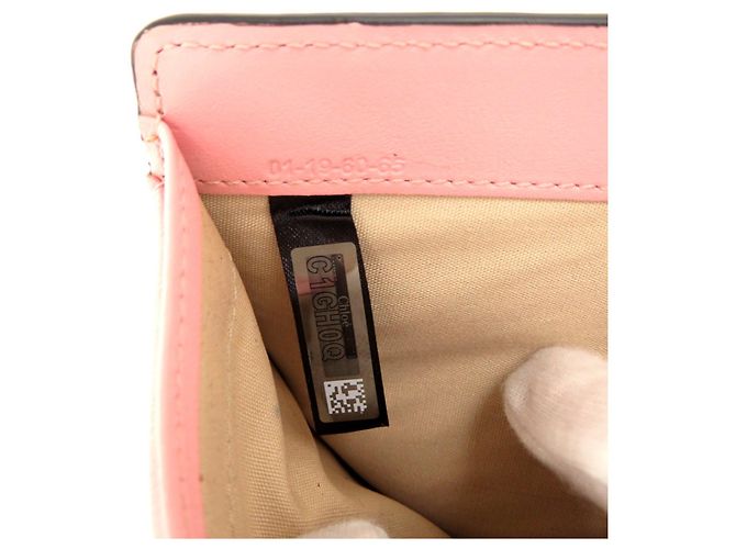 Portafoglio Mini Georgia in pelle di vitello Chloé Rosa - vista 7