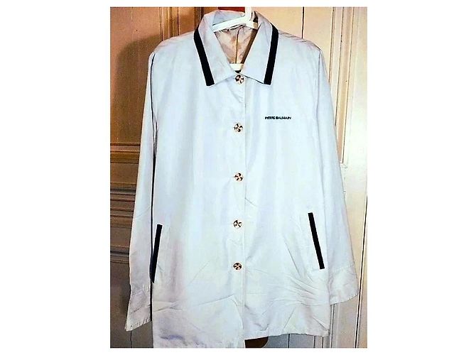 Pierre Balmain Light Trendy Couture Trenchcoat Weiß - Ansicht 17