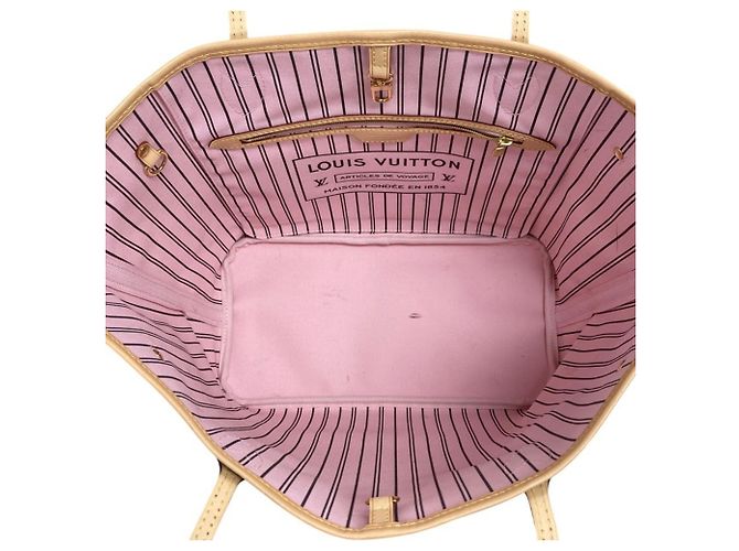 Sac Cabas Louis Vuitton Monogram Neverfull MM Marron Rose - vue 8