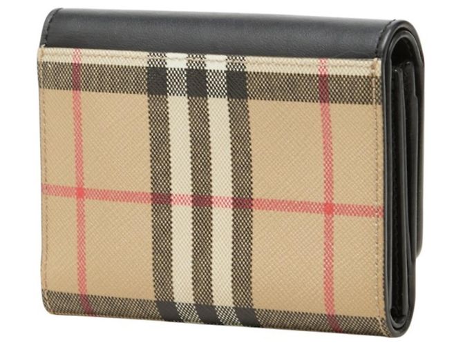 Cartera Tri-fold Burberry Nova Check Negro Beige - vista 2