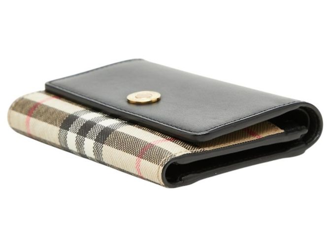 Cartera Tri-fold Burberry Nova Check Negro Beige - vista 4