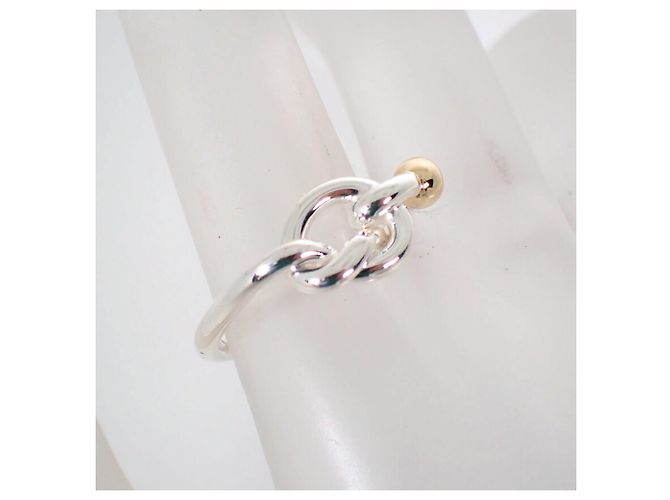 Autre Marque Anello a fascia Tiffany & Co. in argento sterling e oro giallo - vista 6