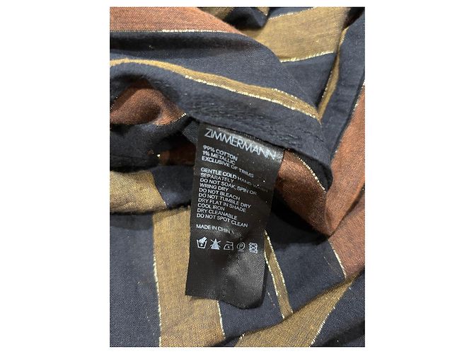 Zimmermann Vestido Maxi a Rayas Castaño Negro Dorado - vista 4