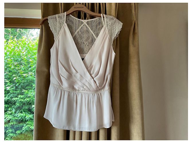 Coast Beige Peplum-Top V-Ausschnitt Spitze - Ansicht 4
