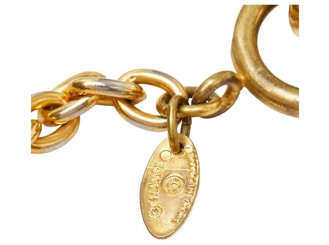 Colar com Pendente de Corrente Chanel Cambon Dourado - vista 5