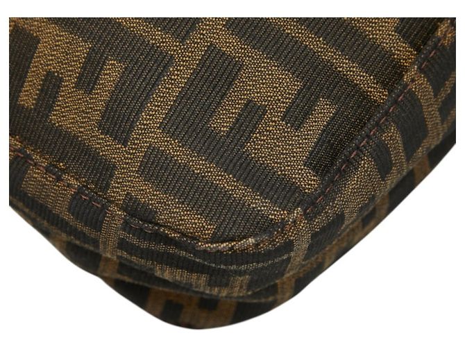 Borsa a tracolla Fendi Zucca Mamma Baguette Marrone - vista 7