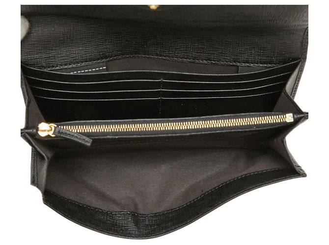 Fendi Black Leather Long Wallet - view 6