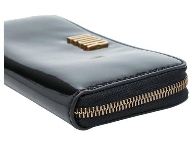 Cartera larga Christian Dior de esmalte negro - vista 4