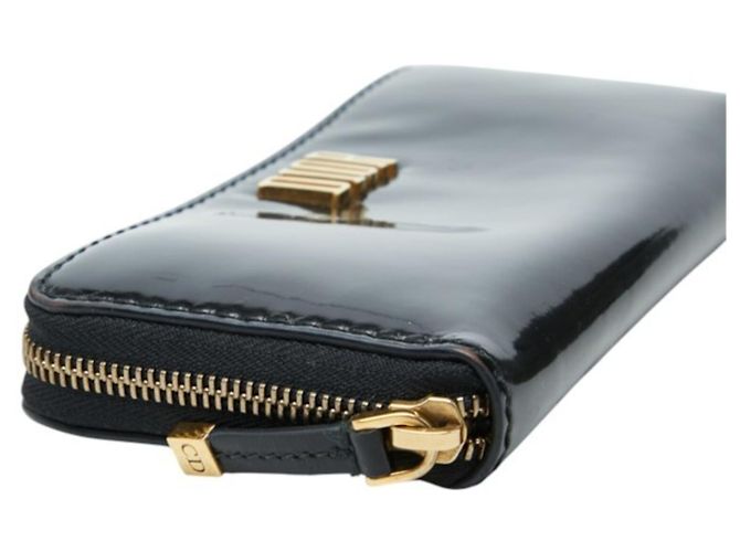 Cartera larga Christian Dior de esmalte negro - vista 5