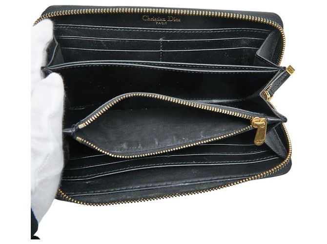 Cartera larga Christian Dior de esmalte negro - vista 6