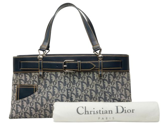 Borsa Christian Dior Dior Oblique Trotter in Navy Blu navy - vista 12