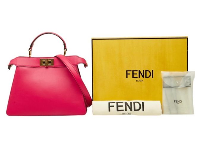 Borsa Fendi Selleria Peekaboo I.U. Small Rosa - vista 12