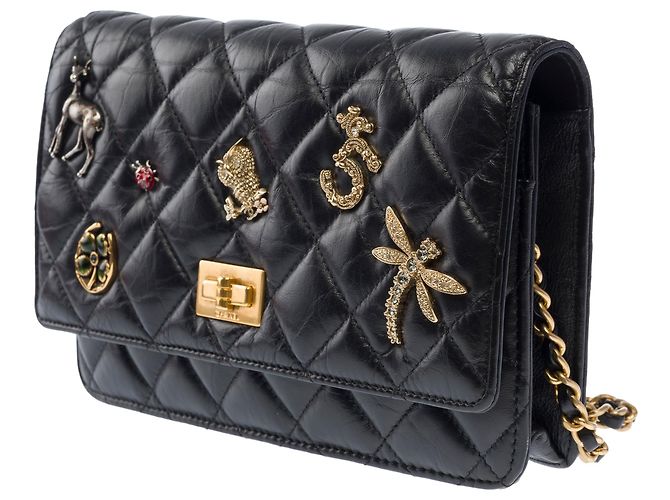 Borsa CHANEL Wallet On Chain 2.55 in Pelle Nera - 103931 Nero - vista 5