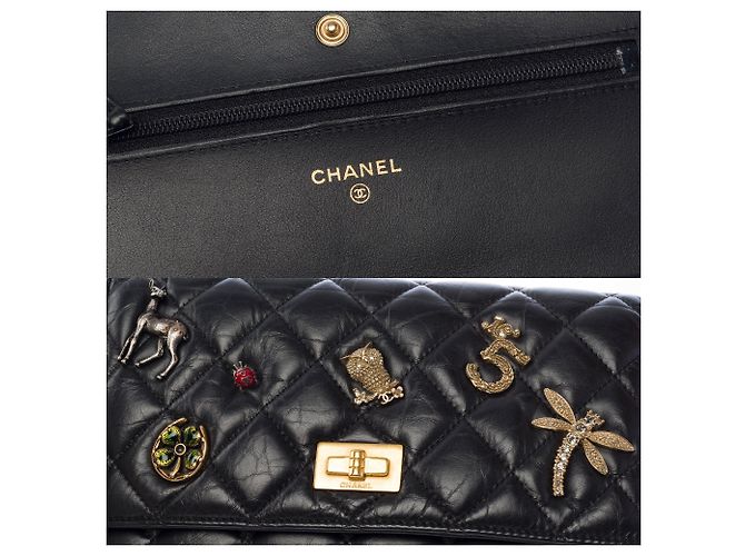 Borsa CHANEL Wallet On Chain 2.55 in Pelle Nera - 103931 Nero - vista 7