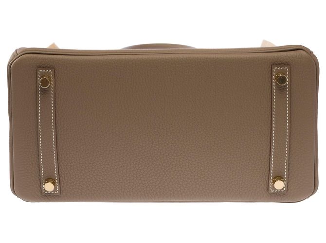 Hermès Borsa HERMES Birkin 30 in Pelle Étoupe - 103921 Taupe - vista 11