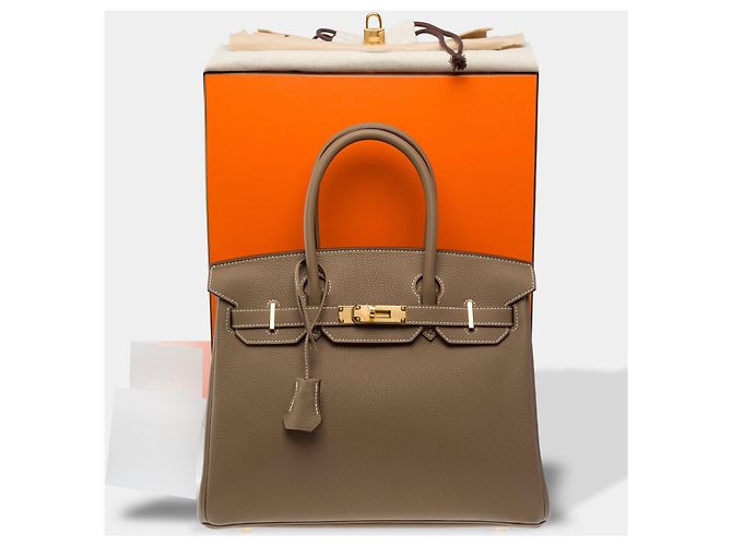 Hermès Borsa HERMES Birkin 30 in Pelle Étoupe - 103921 Taupe - vista 2