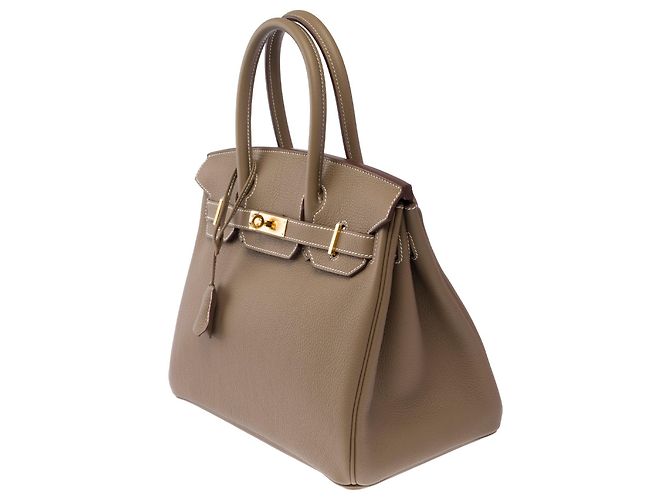Hermès Borsa HERMES Birkin 30 in Pelle Étoupe - 103921 Taupe - vista 5