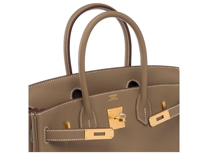 Hermès Borsa HERMES Birkin 30 in Pelle Étoupe - 103921 Taupe - vista 7