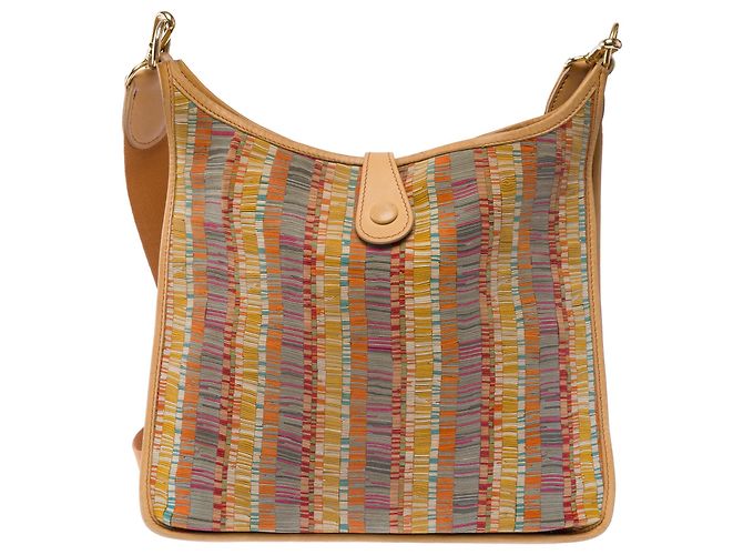 Hermès Borsa HERMES Evelyne in Tela Beige - 103925 - vista 3
