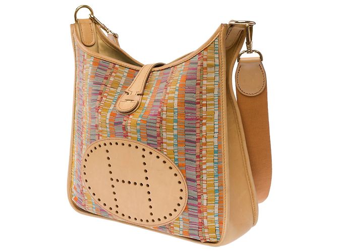 Hermès Borsa HERMES Evelyne in Tela Beige - 103925 - vista 4