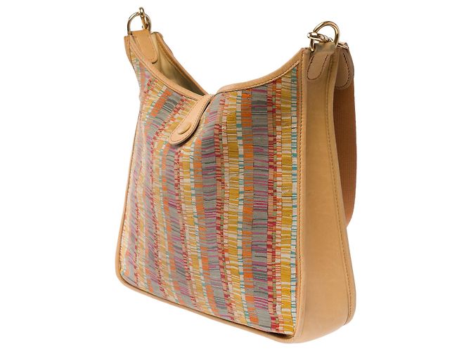 Hermès Borsa HERMES Evelyne in Tela Beige - 103925 - vista 5