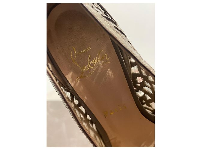 Décolleté Christian Louboutin beige T.38 - vista 11