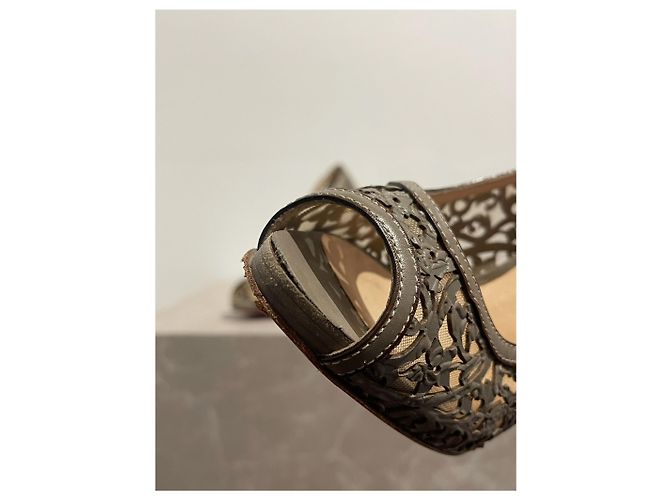 Décolleté Christian Louboutin beige T.38 - vista 5