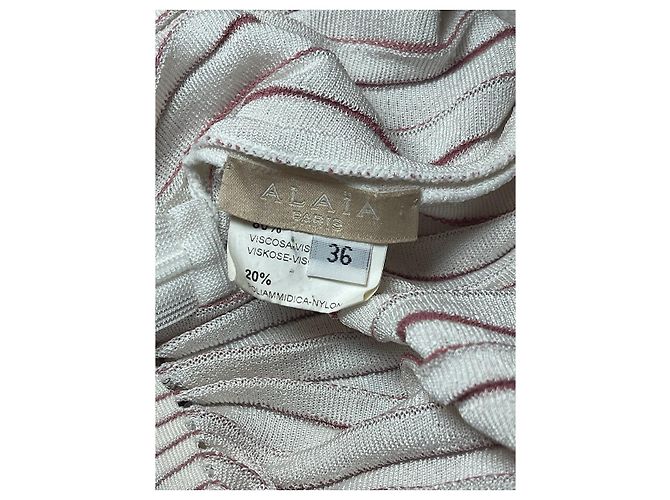 Alaïa Kleid Beige Plissierter Mesh - Ansicht 5