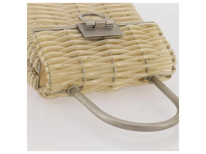 Borsa Salvatore Ferragamo Gancini in vinile trasparente argento Auth 204833 - vista 7