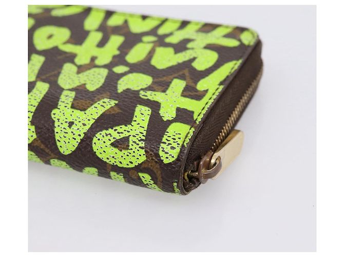 LOUIS VUITTON Monogram Graffiti Zippy Coin Purse Green M93709 LV Auth BA15548 Verde Monograma - vista 15