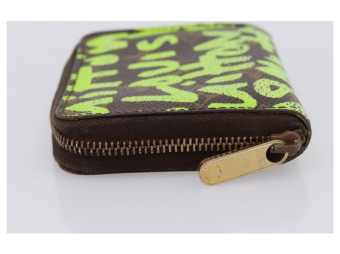 LOUIS VUITTON Monogram Graffiti Zippy Coin Purse Green M93709 LV Auth BA15548 Verde Monograma - vista 3