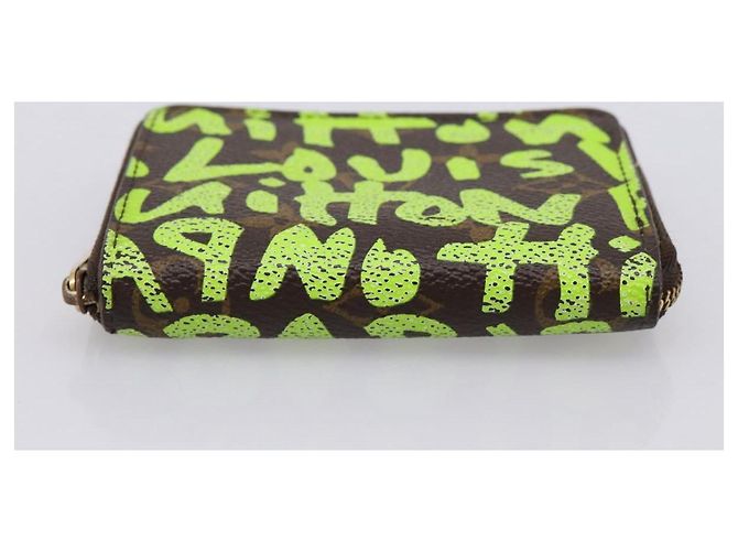 LOUIS VUITTON Monogram Graffiti Zippy Coin Purse Green M93709 LV Auth BA15548 Verde Monograma - vista 6