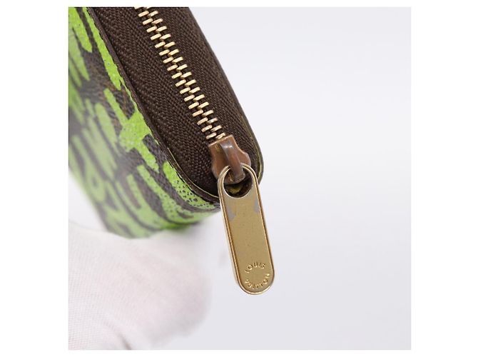 LOUIS VUITTON Monogram Graffiti Zippy Coin Purse Green M93709 LV Auth BA15548 Verde Monograma - vista 8