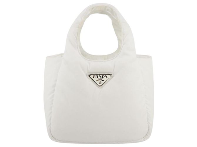 Sac à main PRADA Nylon White Auth 204869A Blanc - vue 13