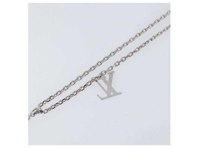 LOUIS VUITTON Collana LV Plane Metallo Tono Argento MP3157 LV Auth 203697V - vista 14