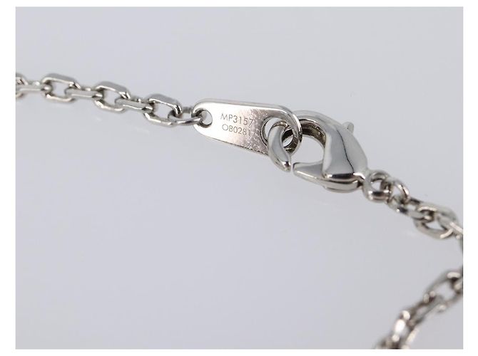 LOUIS VUITTON Collana LV Plane Metallo Tono Argento MP3157 LV Auth 203697V - vista 19