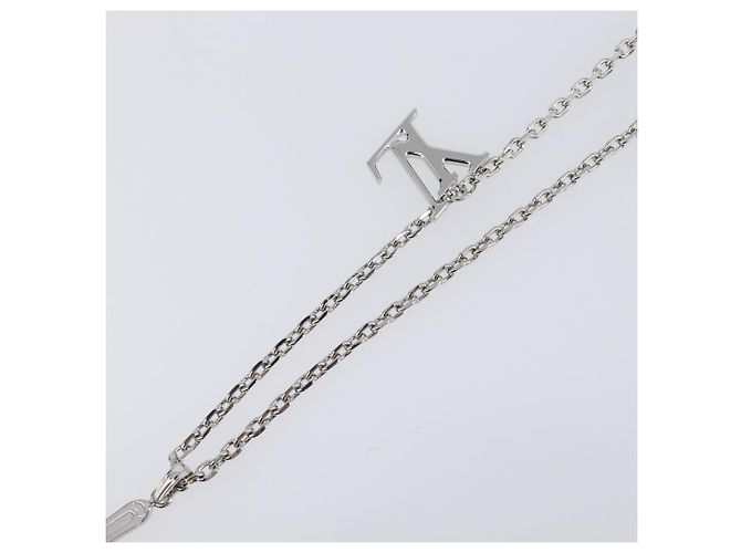 LOUIS VUITTON Collana LV Plane Metallo Tono Argento MP3157 LV Auth 203697V - vista 4