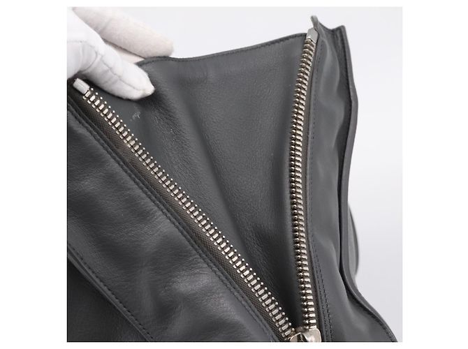 Borsa a mano BALENCIAGA Paper B4 in pelle grigio argento 432596 Auth BA15802V Marrone - vista 10