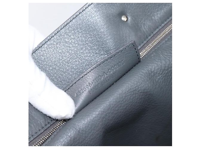Borsa a mano BALENCIAGA Paper B4 in pelle grigio argento 432596 Auth BA15802V Marrone - vista 12